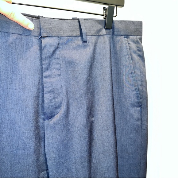 Theory Men’s Navy Virgin Wool Cashmere Dress Pants 34x31” Straight Leg - Picture 8 of 15